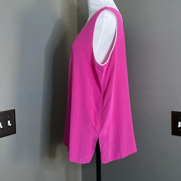 Vintage Bob Mackie Wearable Art 100% silk Pink Tank Sleeveless Blouse Barbiecore - Picture 6 of 9